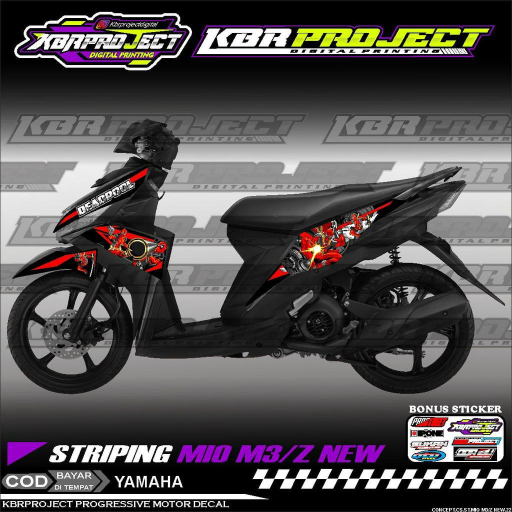 MIO M3/Z NEW STIKER STRIPING KEREN LIS VARIASI MOTOR YAMAHA RACING 22 HOLOGRAM TRANSPARAN BISA COD