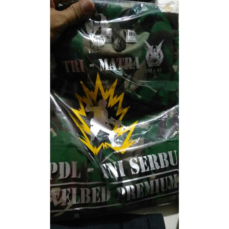 Baju PDL TNI Serbu Trimatra Velbed Platinum/Wool/Daun talas