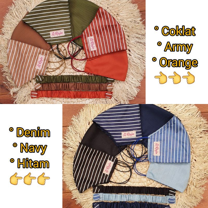 MASKER RAJA MOTIF GARIS BOLAK BALIK/MASKER KONEKTOR