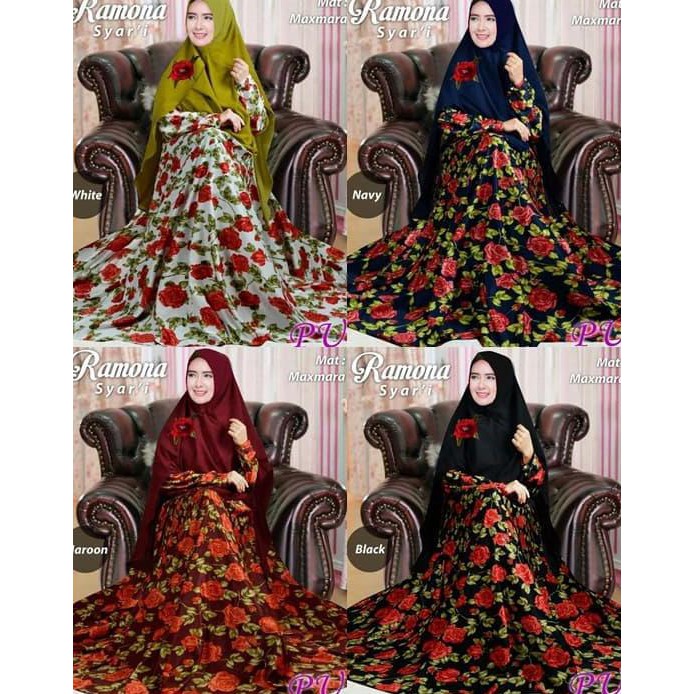 BAJU GAMIS MUSLIM SYARI RAMONA / GAMIS SYARII JUMBO PESTA KONDANGAN
