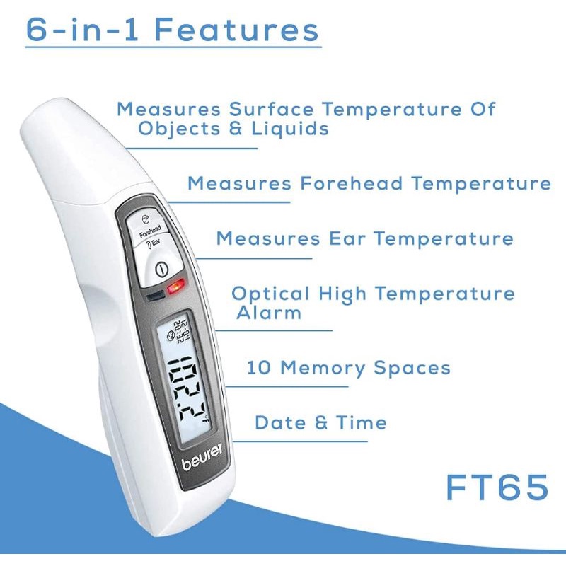 Beurer FT65 Thermometer Multi Fungsi 6in1 Digital Termometer Infrared Original Beurer FT 65