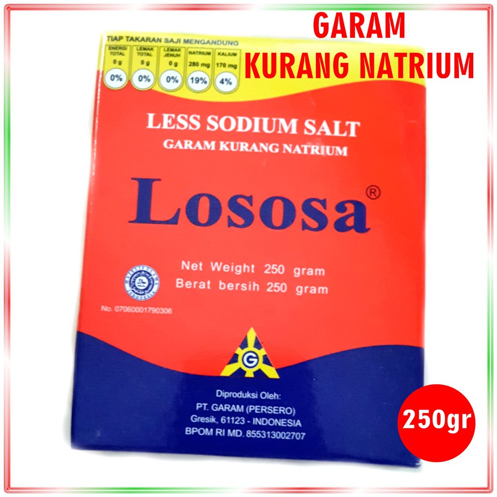 

Garam Kurang Natrium Lososa Salt Meja Dapur Masakan 250gr