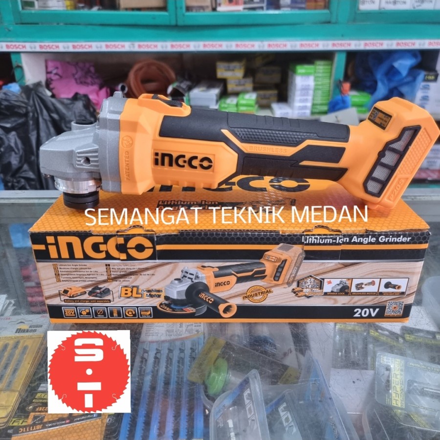 CAGLI1002 GERINDA BATERAI CORDLESS GRINDER 4" BRUSHLESS 4" UNIT INGCO