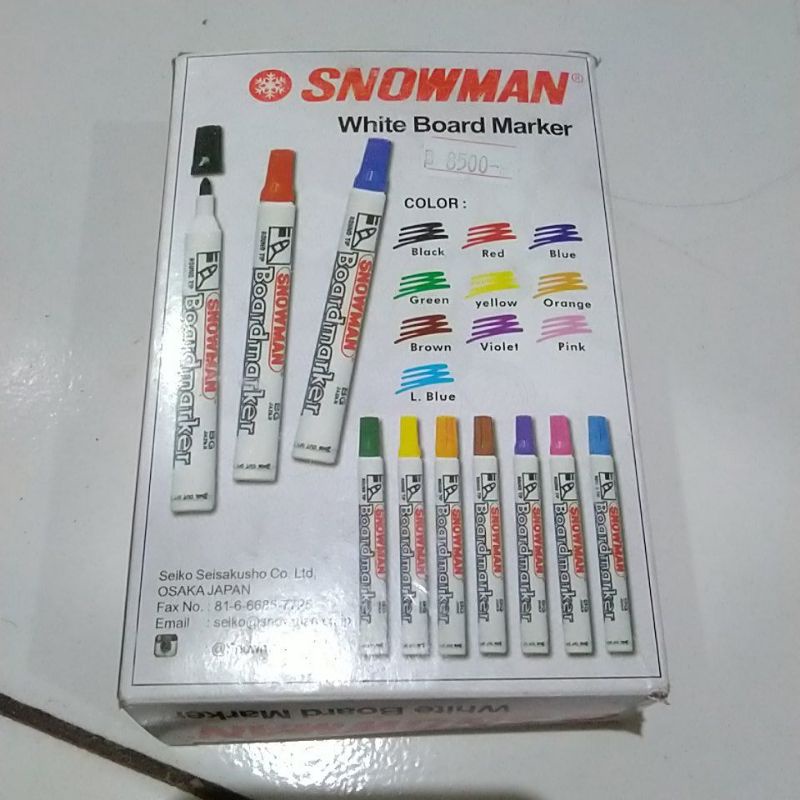 

spidol SNOWMAN board maker 1 pak isi 12 pcs