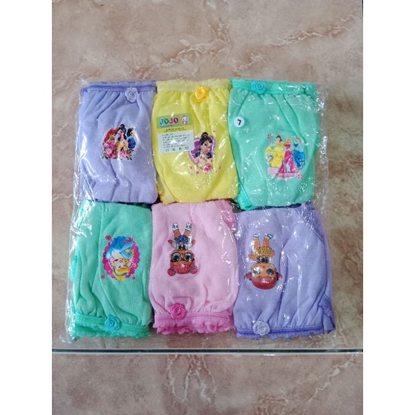 6 pcs Celana dalam anak perempuan/essen embos