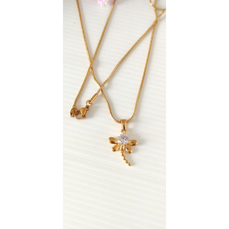 Kalung Set Liontin Permata Kalung Titanium Fashion33