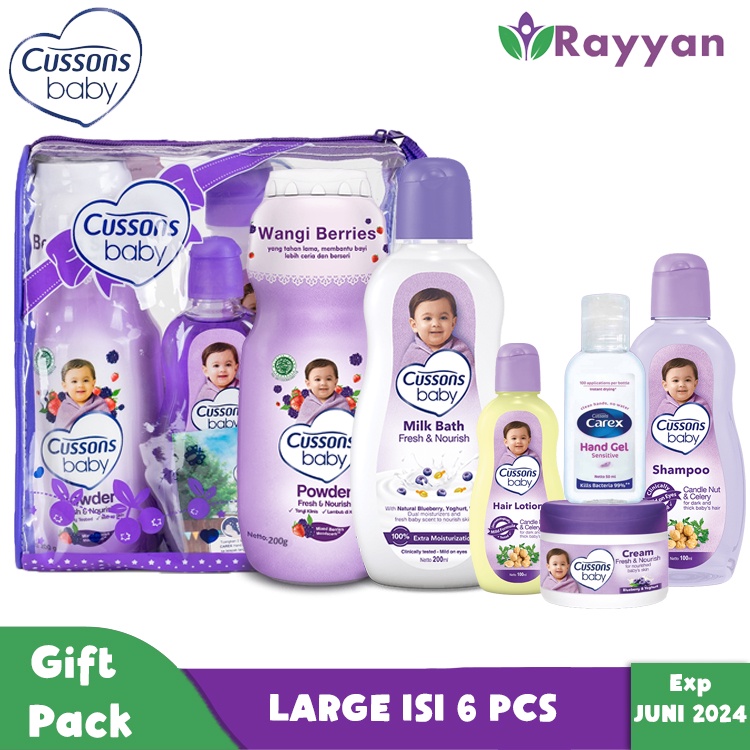 Cusson Baby Gift Set Large Biru isi 6 (cleanser)/ Kado Bayi Baru Lahir Cussons Ukuran Besar(6pcs)/ Paket Kado Melahirkan Cussons / Perlengkapan Mandi Bayi isi 6 pcs (cleanser)-5