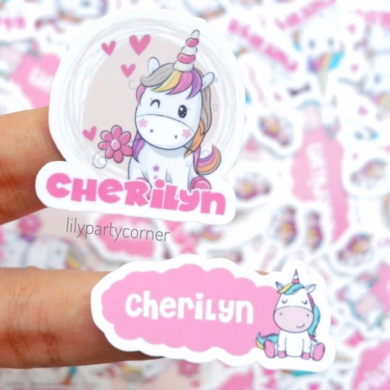 

⸨KiY ♜⸩ Sticker Nama Lucu Anti Air 101 pcs Label Stiker Waterproof Best Seller |Super banget