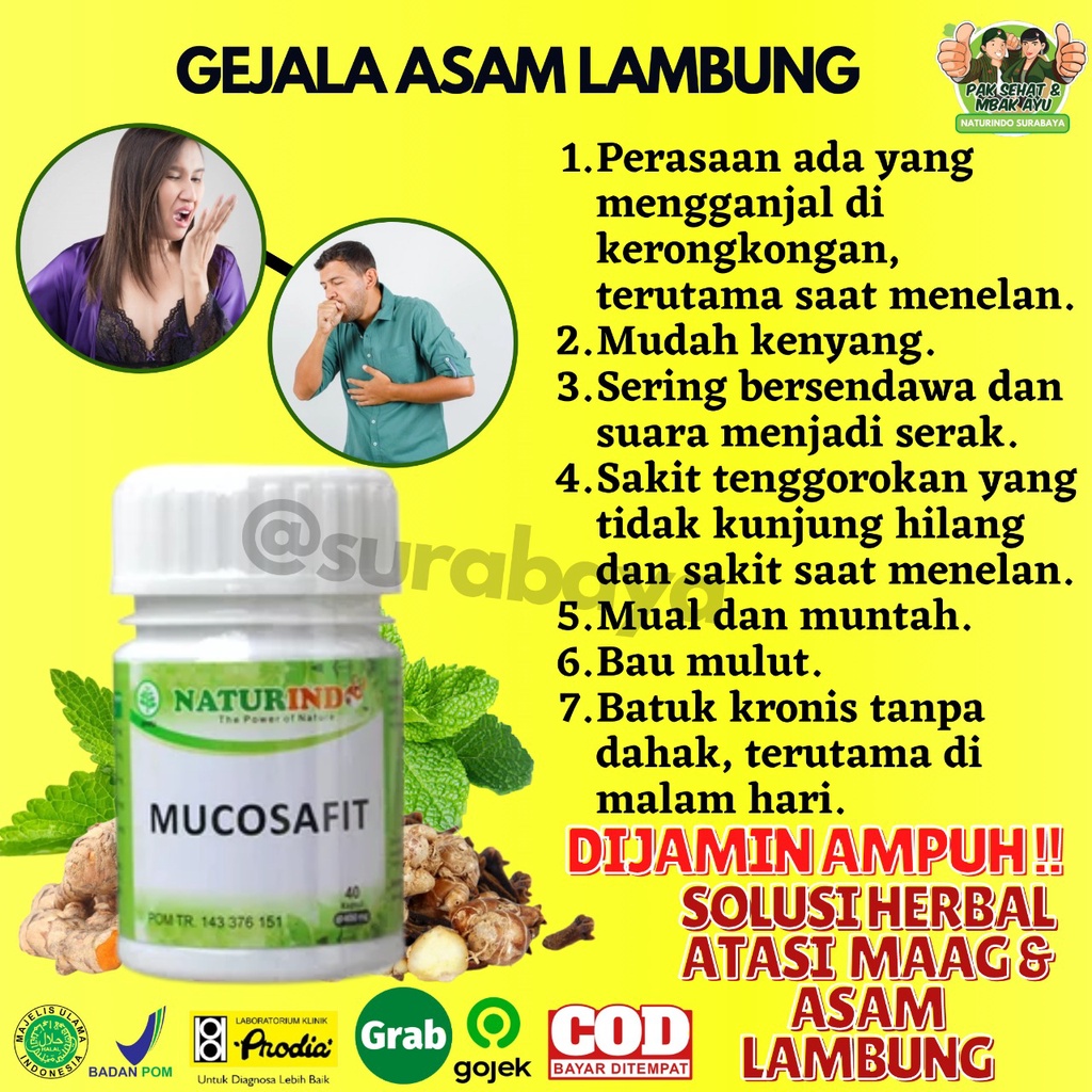 Obat Sakit Asam Lambung Maag Begah Sendawa Obat Herbal Sakit Maag Obat Asam Lambung Maag Kronis Obat Lambung Ampuh BPOM MUI Herbal MUCOSAFIT Naturindo Surabaya Obat asam lambung GERD naik maag gerd kronis tungkak lambung sakit perut mual muntah Herbal-3