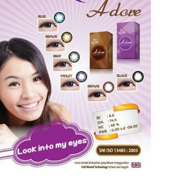 SOFTLENS MINUS ADORE (-5.00 sd -8.00) 2 TONE 14.4MM LIVING COLOR GRATIS TEMPAT SOFLEN
