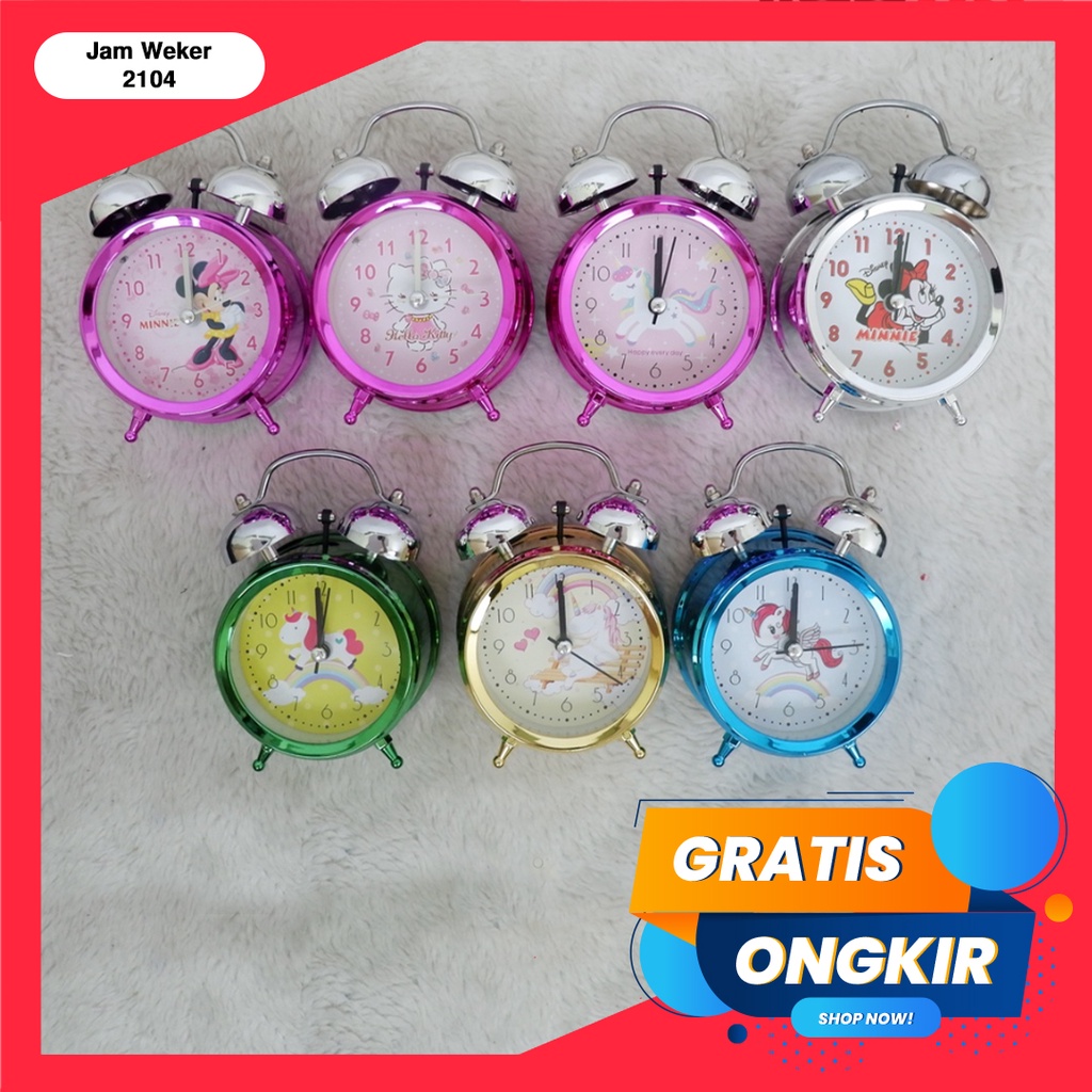 365 CLOCK KRING #41081 Jam Weker Beaker Alarm Analog Motif