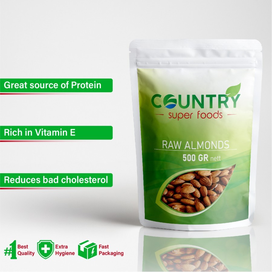 

Raw Californian Sweet Almonds | Almond California Mentah [ 500 gr ]