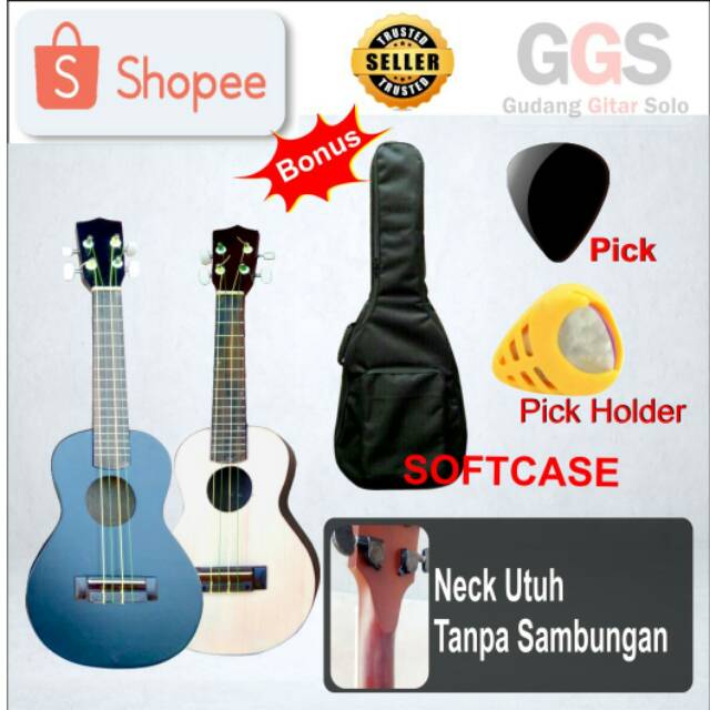 gitar ukulele kencrung murah neck utuh senar 4