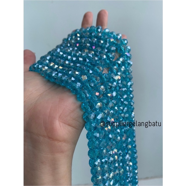 Crystal Ceko 10mm Soft Blue QUARTZ kristal kuarsa biru laut bahan craf