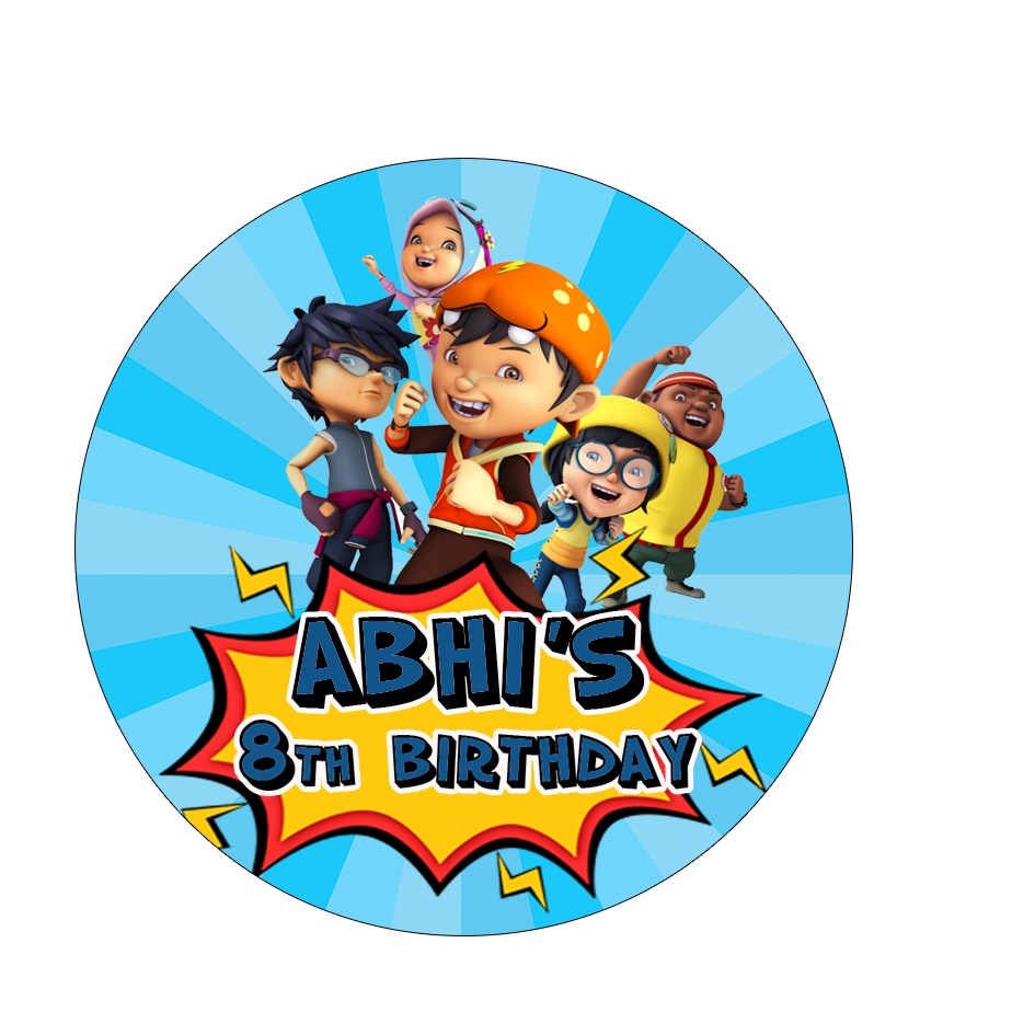 

custom sticker birthday ulang tahun bento tema boboiboy