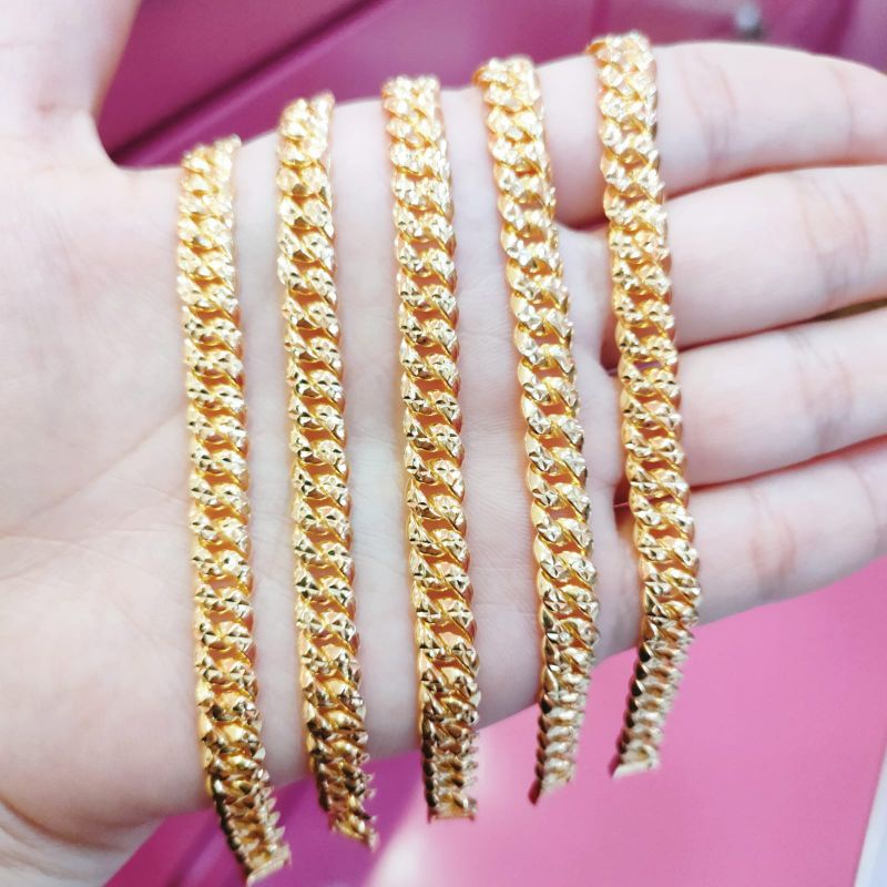 GELANG ANAK RANTAI SISIK NAGA KOPONG PERAK ASLI 925 LAPIS EMAS