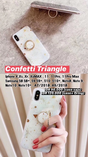 Confetti Triangle Samsung  S9 S9+ Note 9 S10 Plus 10 a7/2018 a9 2018 Iphone X Xr XsMAX 11 11 pro max