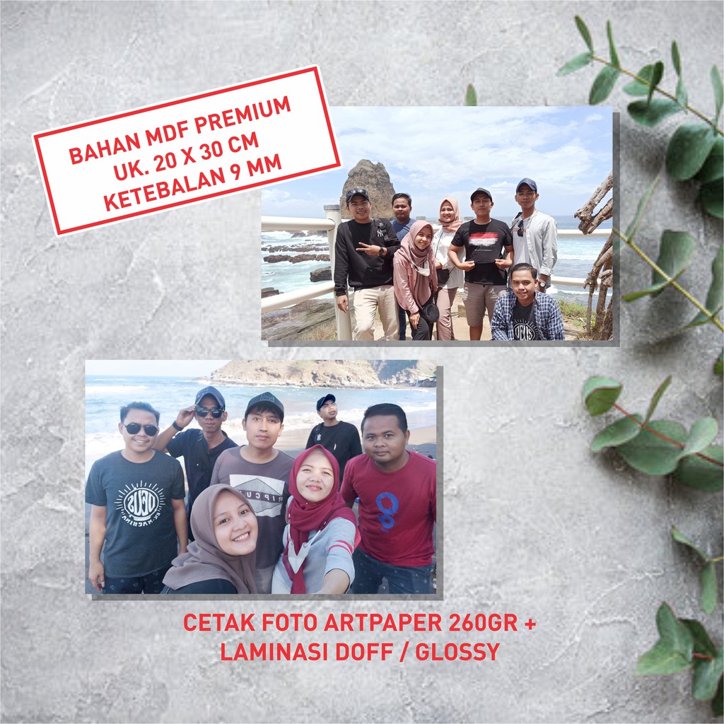 hiasan dinding foto custom papan MDF 9 mm 20x30 cm murah