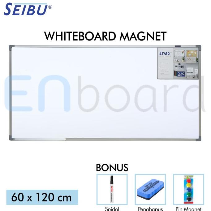 

(COD) Papan Tulis Whiteboard Gantung Magnet Single Face Seibu 60 x 120 cm NEW Kode 800