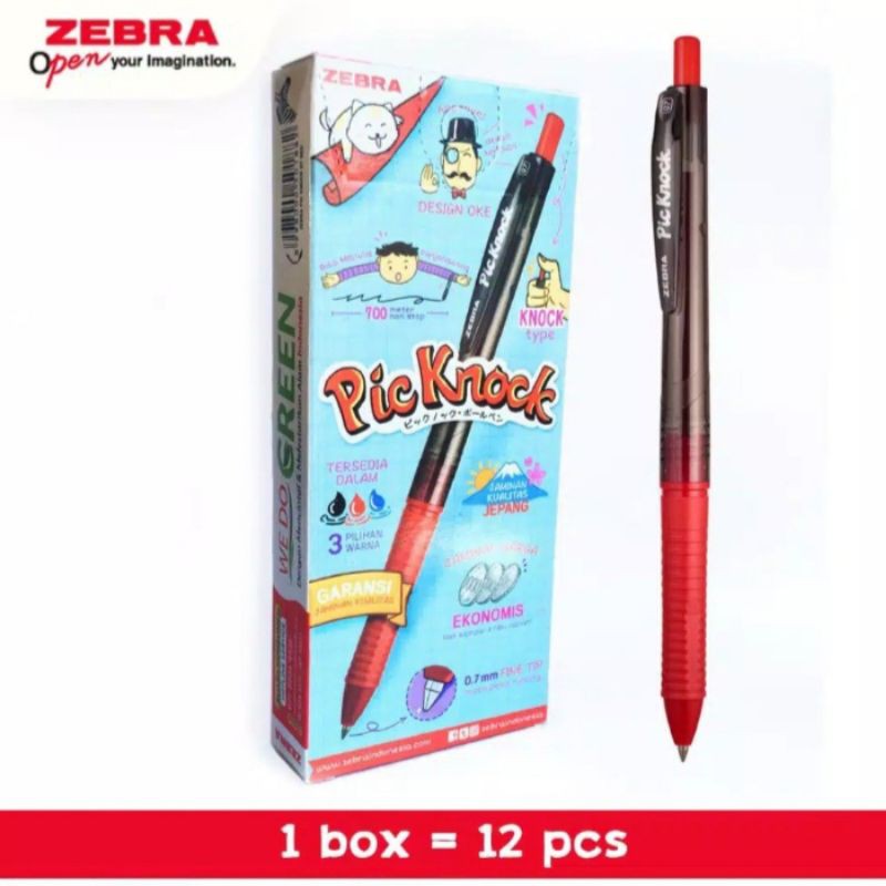 

Pulpen ballpoint Zebra Picknock Merah