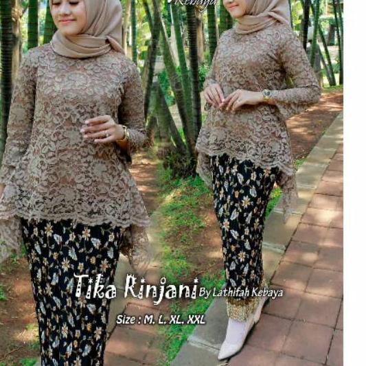 ℗ Real pict - setelan kebaya rinjani / kebaya brokat Rinjani / kebaya pesta / kebaya rinjani mocca /
