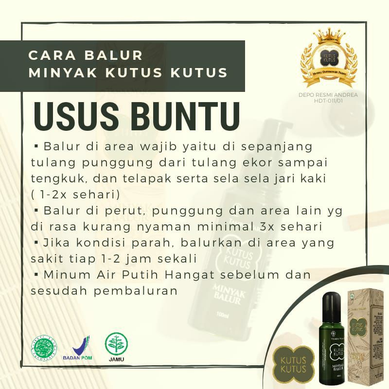 Minyak Balur Kutus Kutus Tamba Waras Asli Bali