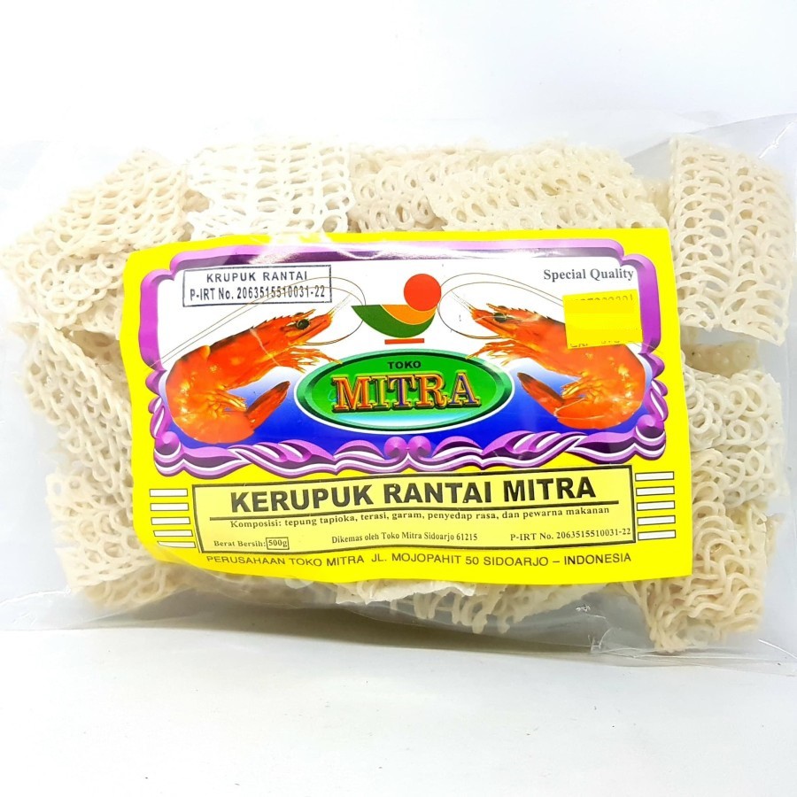 

MITRA KERUPUK RANTAI 500gr | KRUPUK OLEH KHAS SIDOARJO JAWA TIMUR