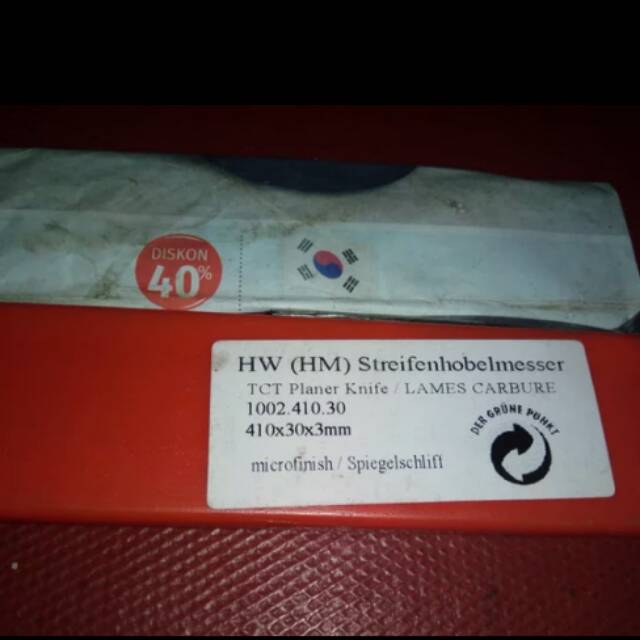 Pisau Planer TCT 410 MK - HW - HM Original Streifenhobelmesser - Mata Pisau Serut TCT  410mm