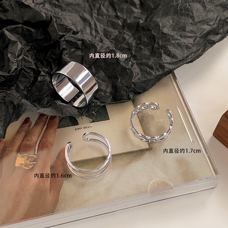 Three-piece Ring Accessories Light Luxury Fashion Personality Trendy Adjustable