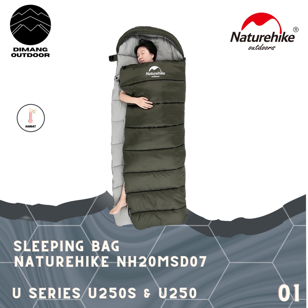 SLEEPING BAG U SERIES U250 & U250S NATUREHIKE NH20MSD07 - SINGLE ENVELOPE (Sliping / Sleping Bag Gun