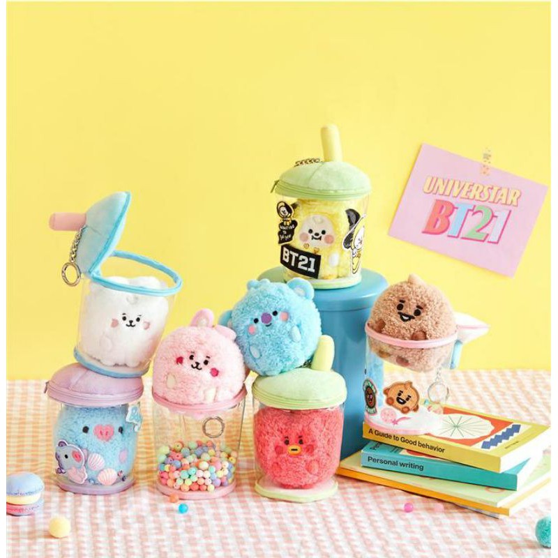 [PO] bt21 official reject baby boba bubble tea bagcharm keychain