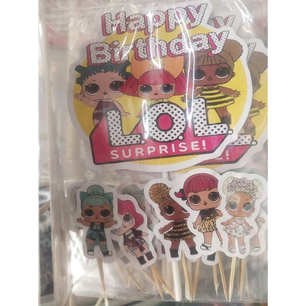 

topper cake kue ulang tahun LOL