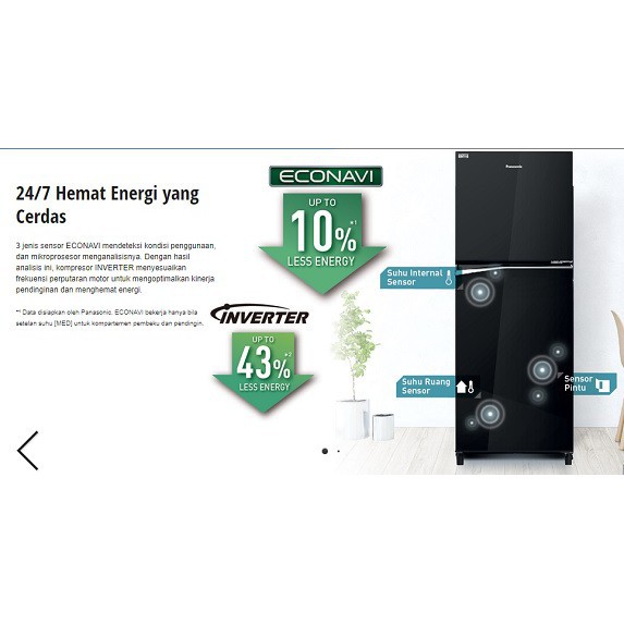 Kulkas 2 Pintu Panasonic NR-BB201Q PK Black