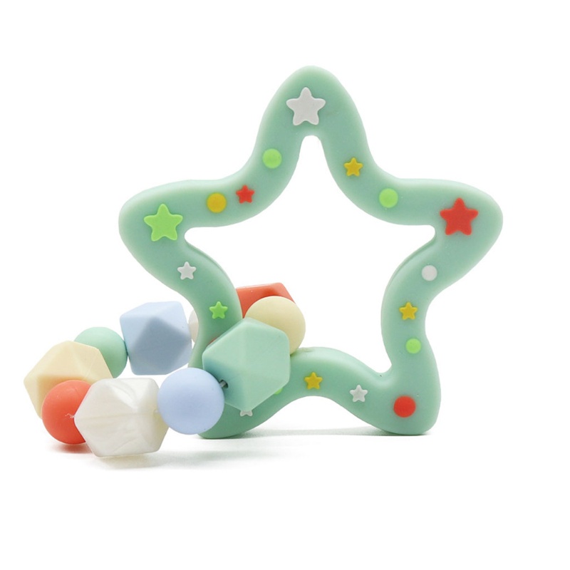 Mary Mainan Teether Bentuk Bintang Bahan Silikon Food Grade Untuk Bayi