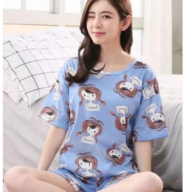 RAINBOW - BAJU TIDUR DEWASA HP IMPORT MOTIF DORAEMON