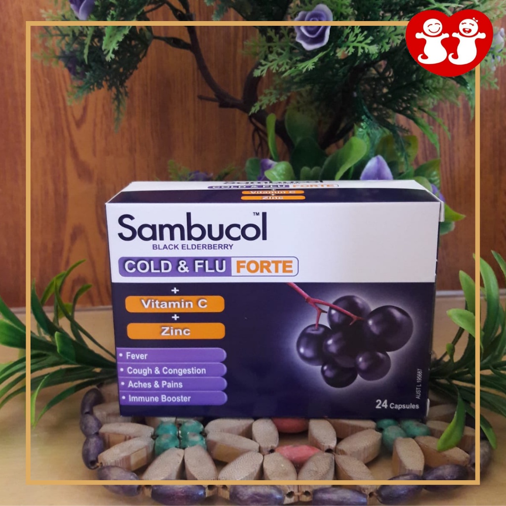 Jual Sambucol black elderberry Cold & Flu Forte 24 Caps EXP 05/22
