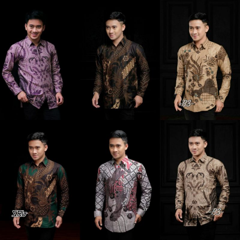 Batik pria kemeja batik lengan panjang m l xl xxl terlaris