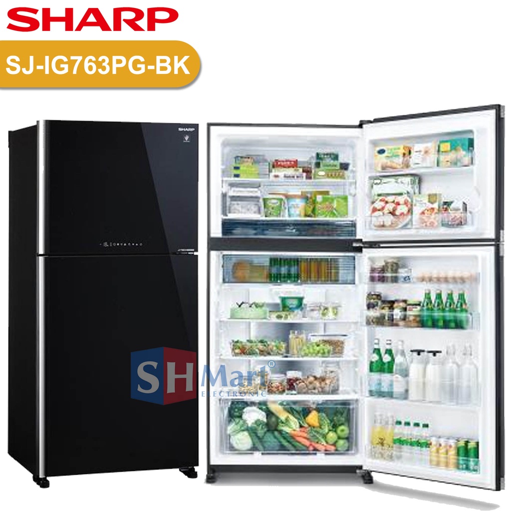 KULKAS SHARP 2 PINTU SJ-IG762PM-SL / SJ-IG763PG-BK KAPASITAS 570 LITER LEMARI ES 2 PINTU INVERTER GARANSI RESMI