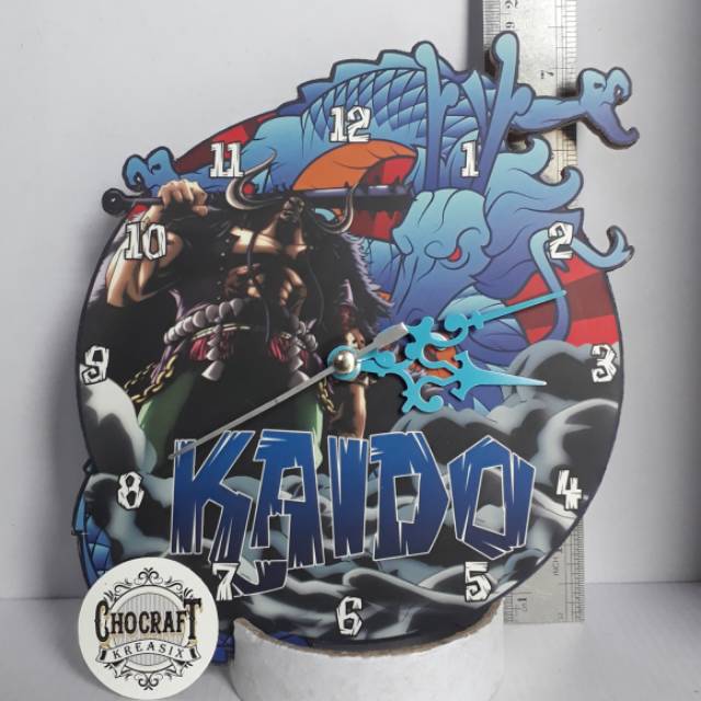 Jam meja bahan kayu mdf yonko kaido one piece laki perempuan cowok kartun