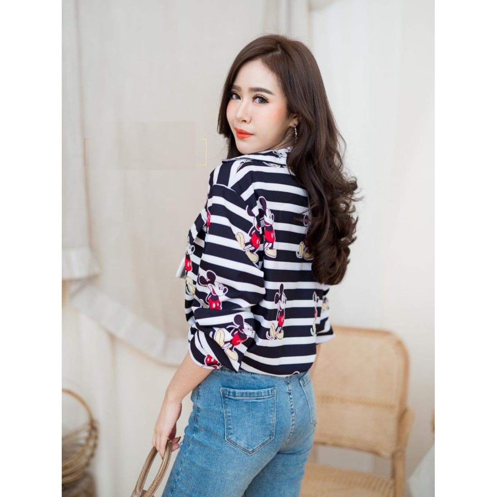 4343 3M THREE M TM KEMEJA STRIPExDISNEY SHIRT KEMEJA FASHION IMPORTIR TERMURAH IMPOR GROSIR IMPORT