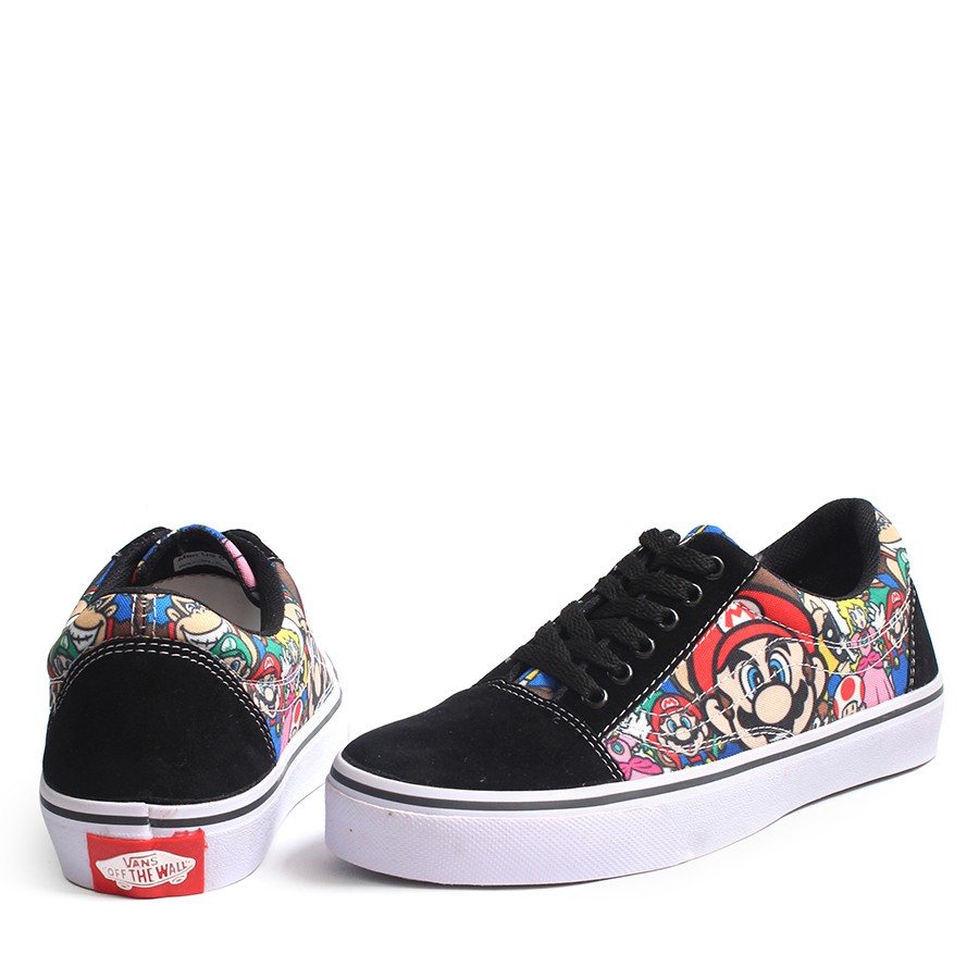 sepatu pria vans 3d motid mario broos hitam sepatu pria