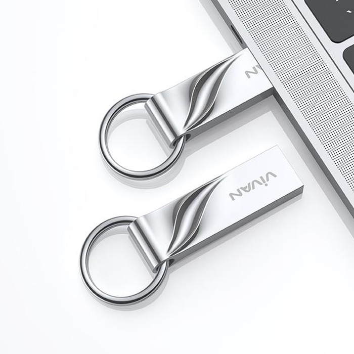 Flash Disk VIVAN  With Ring Design Silver