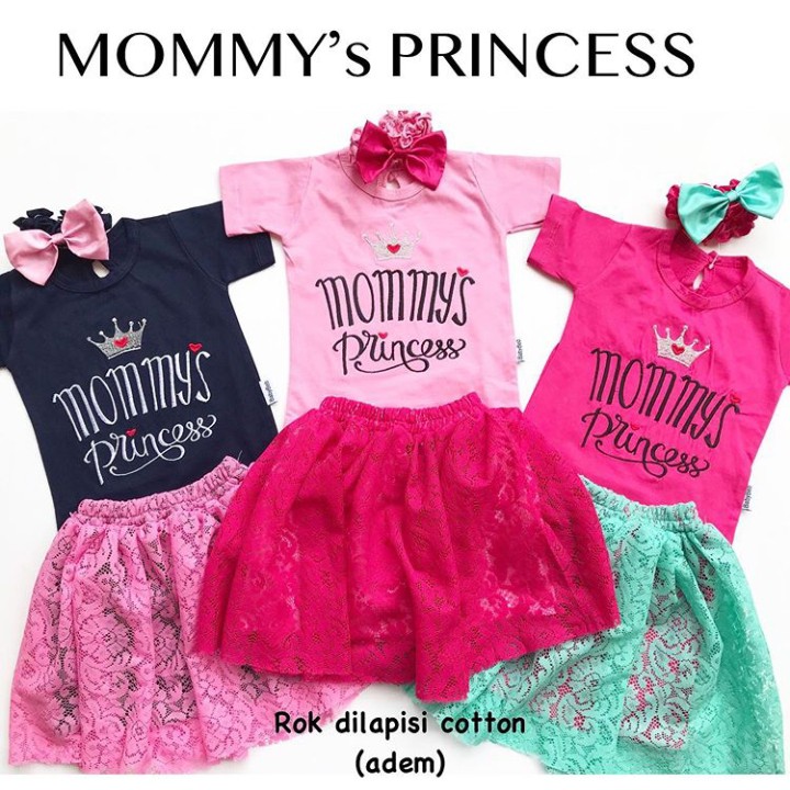 Jumper Setelan Mommy Princess Renda Baby Set Baju Anak Murah Gaun Pesta All size