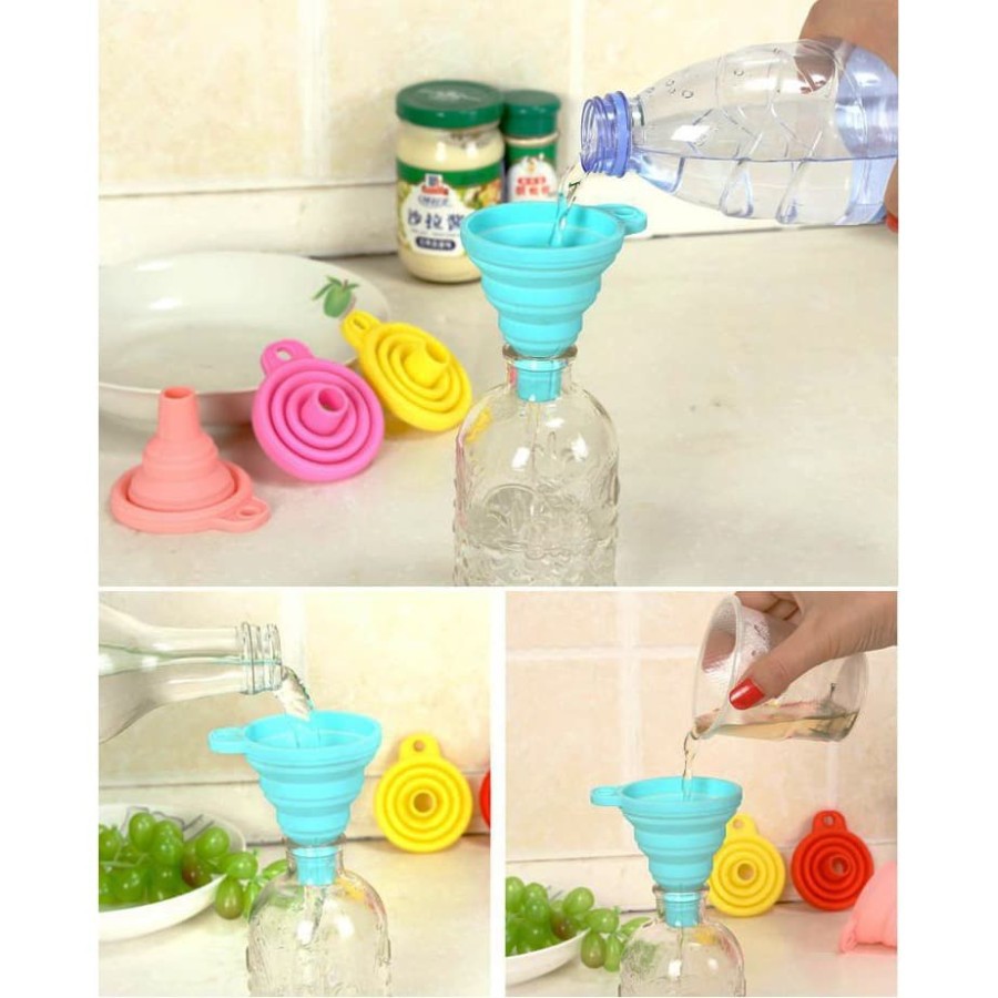 Terbaru!! Corong Lipat Portable Karet Silikon / Collapsible Mini Funnel Serbaguna