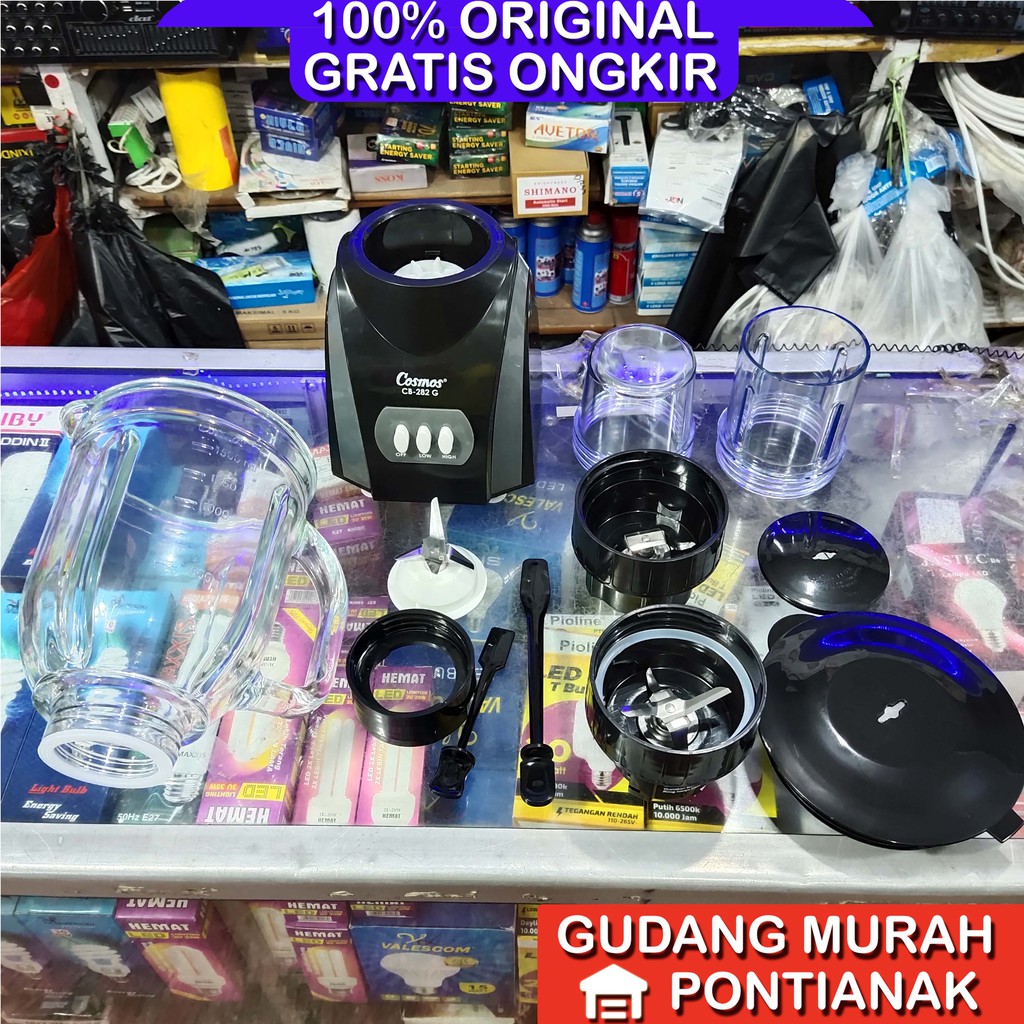 Blender Cosmos CB 282G 282 G Kaca 3in1 2Liter Pelumat bumbu kering dan jus basah