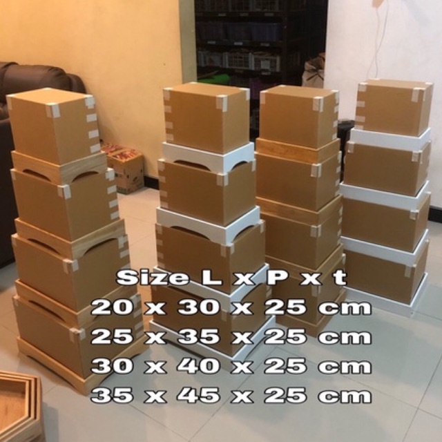 1 set kotak hantaran segi4 + akrilik 1set 4pcs kotak seserahan pernikahan