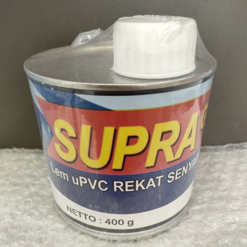

[ SUPRA ] Lem PVC SupraGlue / SUPRA Glue Original 400 Gr ( Kemasan Kaleng )