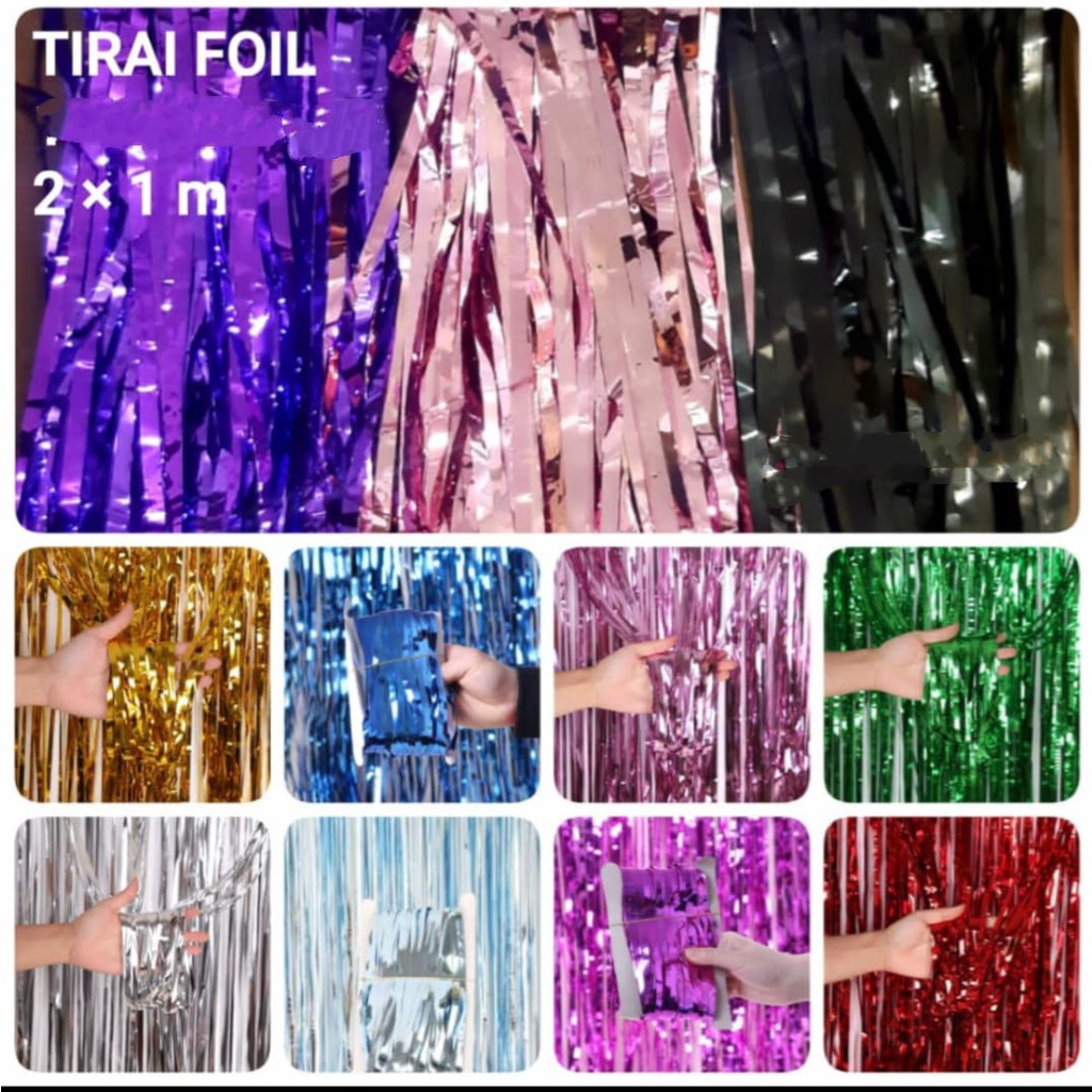 Tirai Foil Ultah Metalik/ Tirai Backdrop Decor