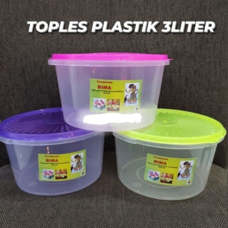 RANTANGSHOP TOPLES PLASTIK 3LITER TOPLES  MAKANAN RINGAN SNACK/ IKAN CUPANG