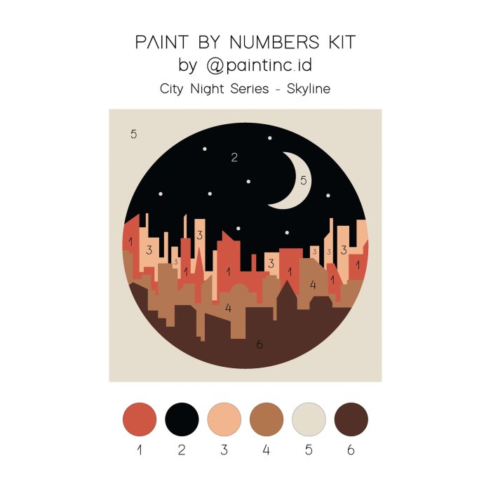 

(TERLARIS) Paint by Numbers Kit: City Night Series - Skyline | Paint Inc - TANPA KUAS